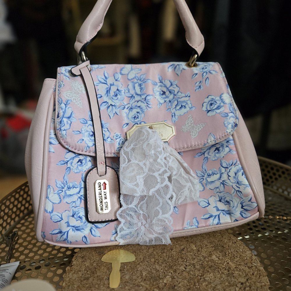 Floral Pink and Blue Women's Bag